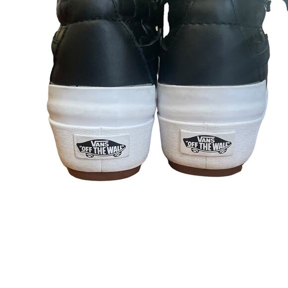 Vans SK8-Hi Platform Sneaker Women 6 Emboss Checkered High Top Lace Up Black - Picture 3 of 11